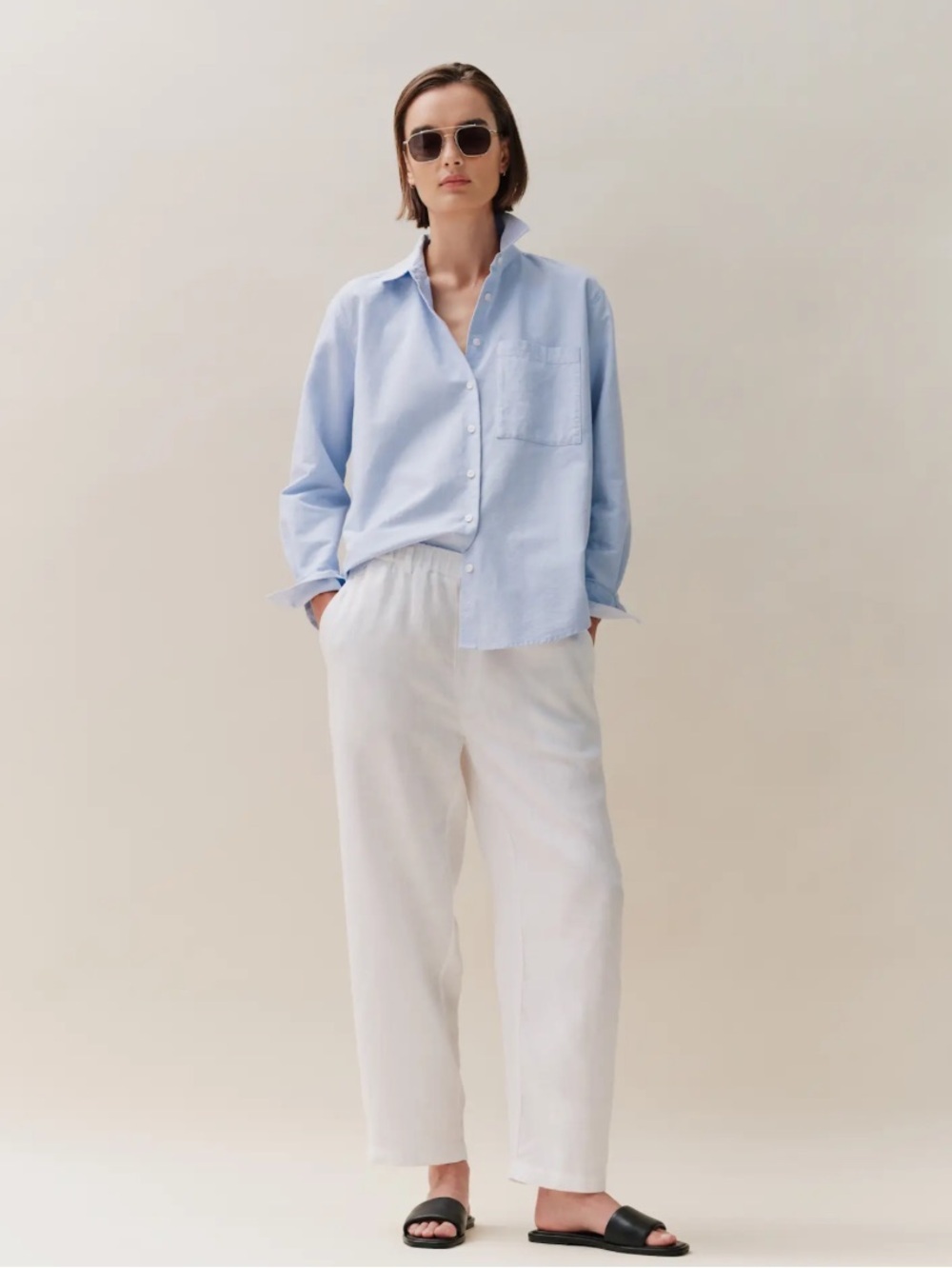 Quince 100% European Linen Pants White Large